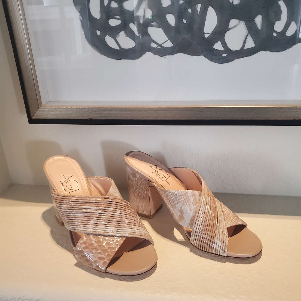 AGL Snakeskin Mules Italy